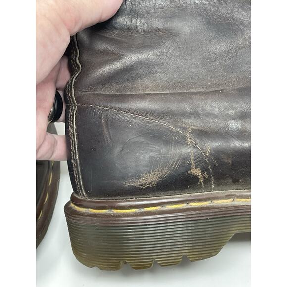Dr. Martins 101 Crazy Horse Size 8 Leather Ankle Boots in Dark Brown - Picture 12 of 14